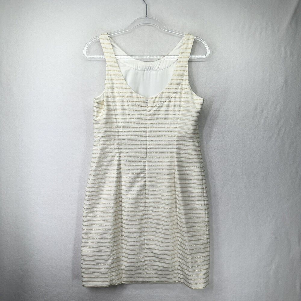 Lilly Pulitzer Henley Corded Organza Gold Stripe Knee Length Dress Size 8 - Picture 6 of 16